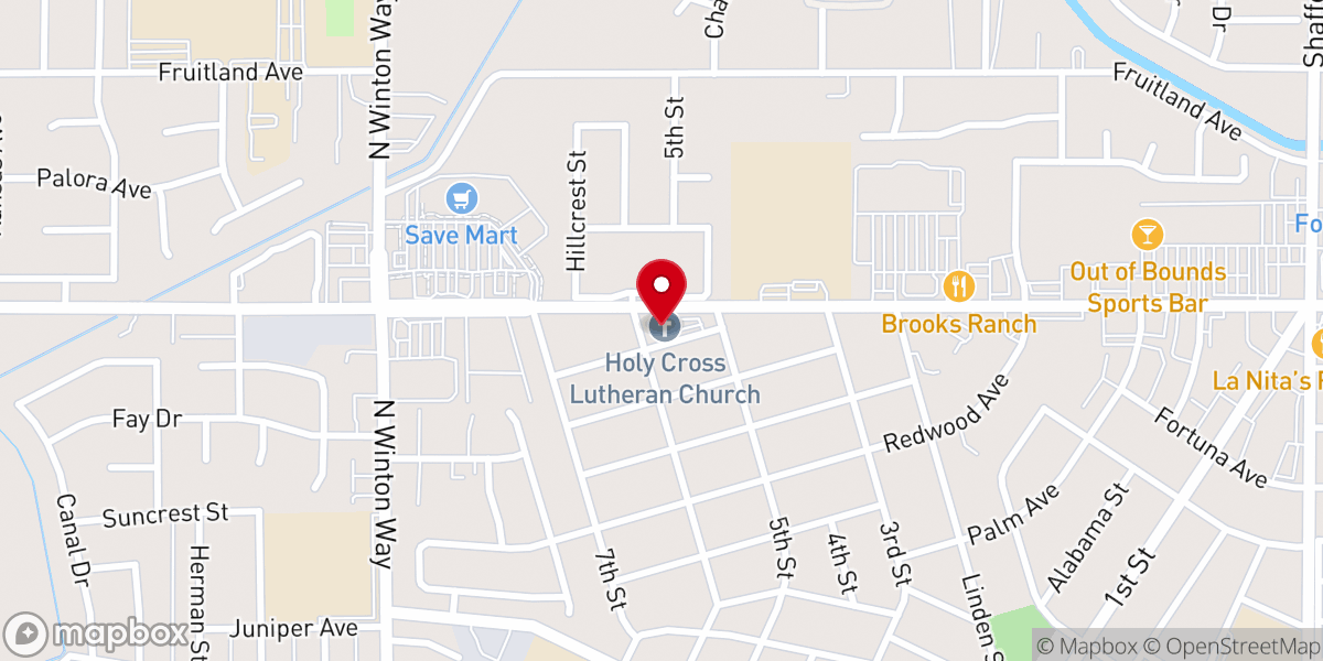 Map showing location of Holy Cross Lutheran Church