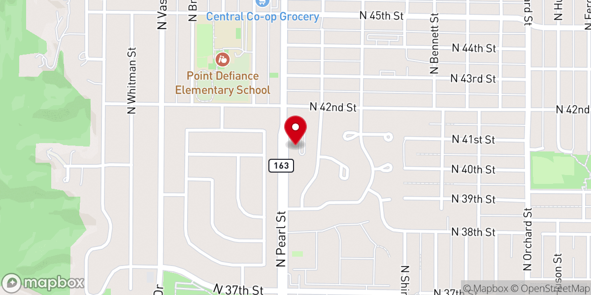 Map showing location of Life Center North Tacoma Campus
