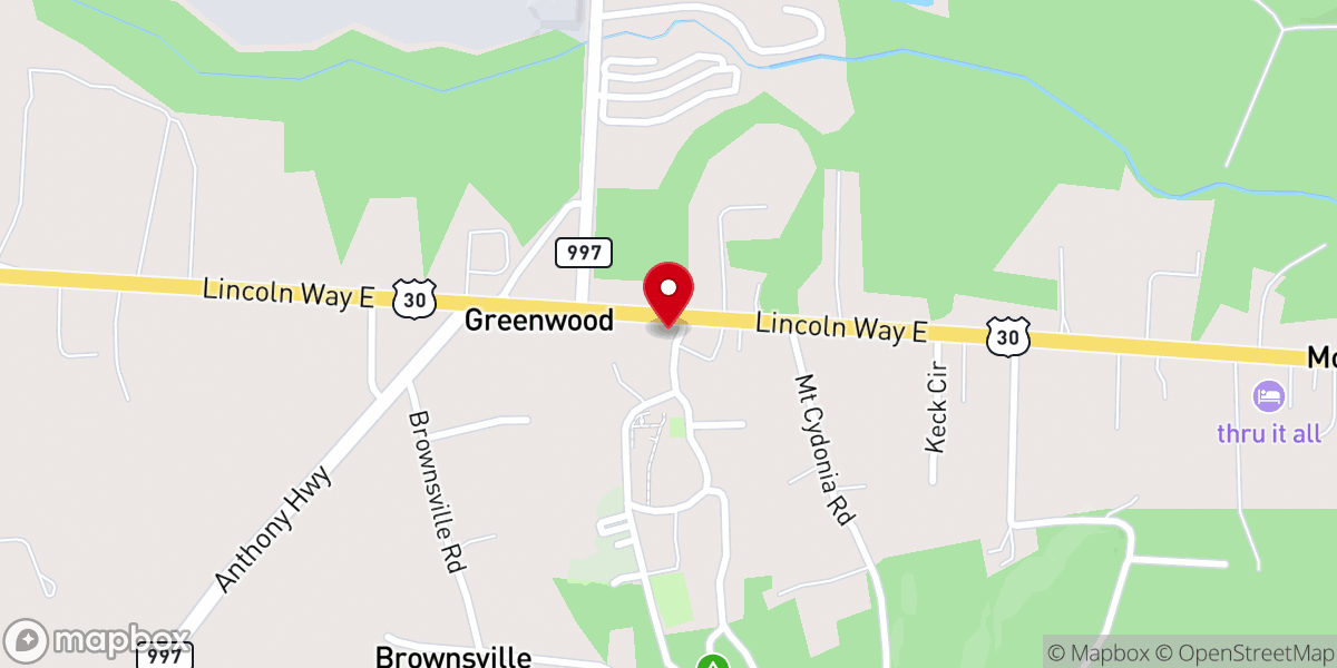 Map showing location of Greenwood Hills Gospel Chapel