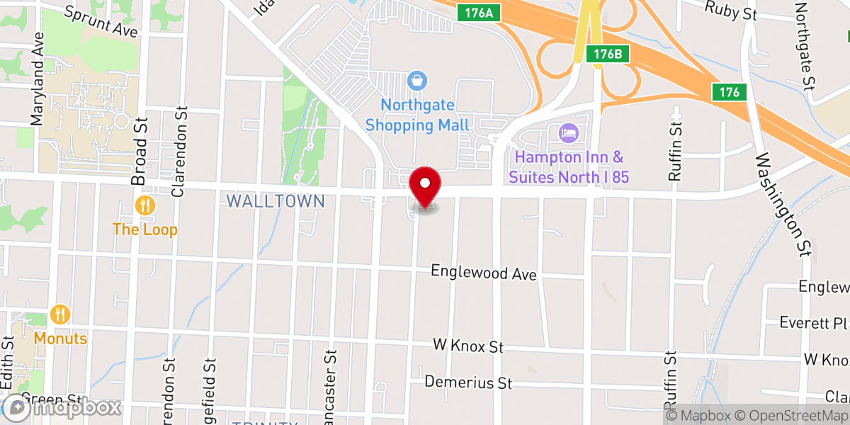 Map showing location of Durham Church
