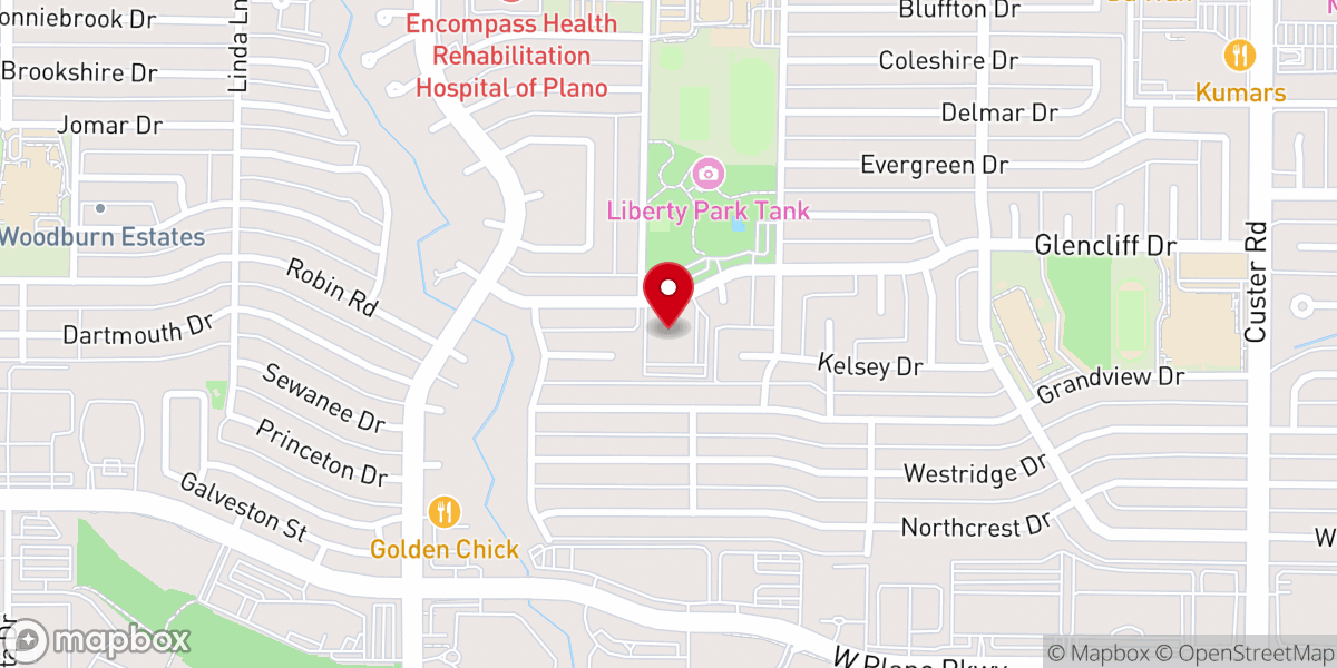 Map showing location of Dallas Chinese Fellowship Church