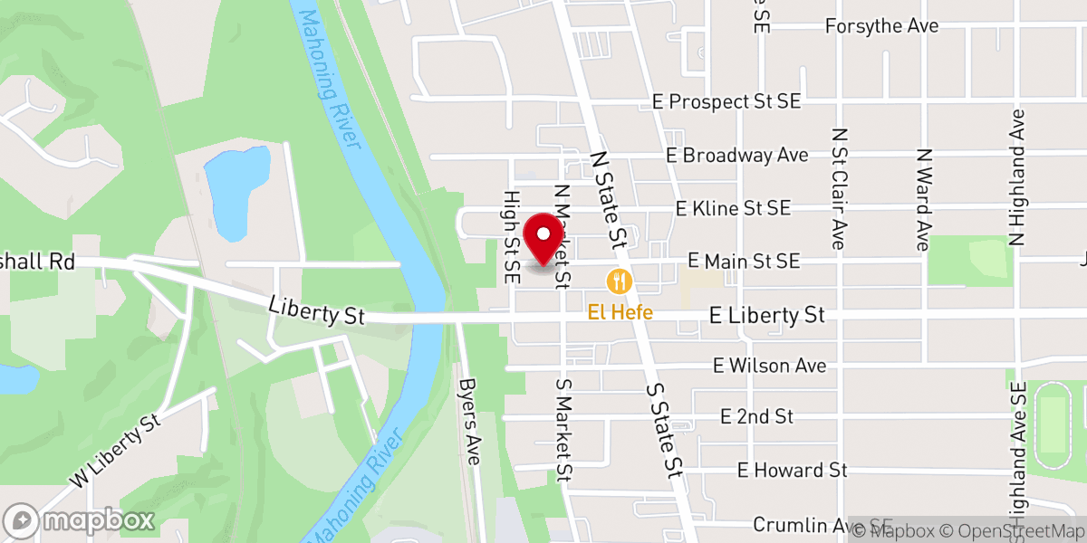 Map showing location of Girard First United Methodist Church