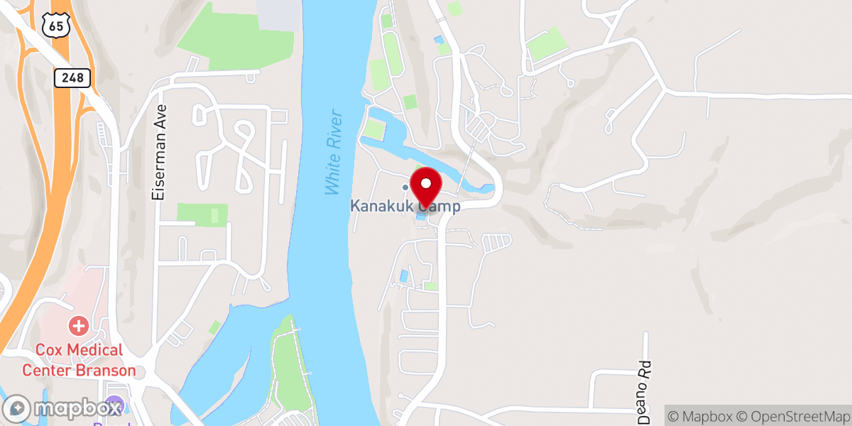 Map showing location of Kanakuk K-Kountry