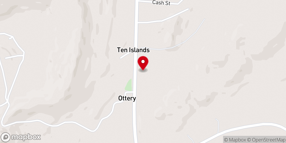 Map showing location of Ten Island Missionary Baptist Church