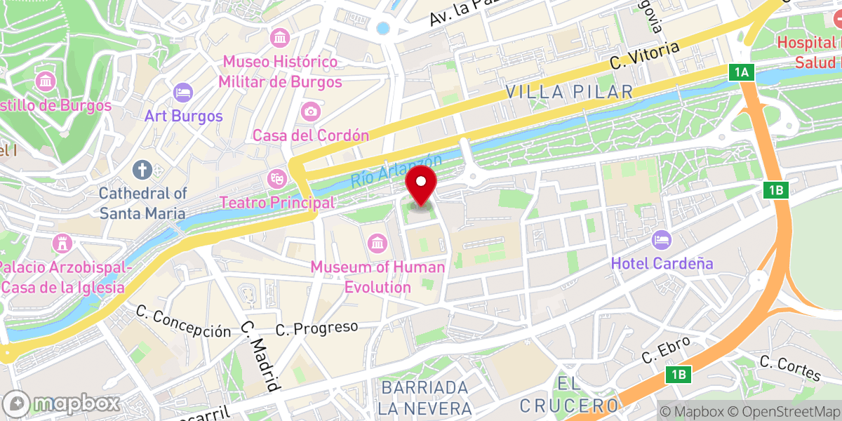 Map showing location of Antiguo Convento de las Agustinas Madres de Dios
