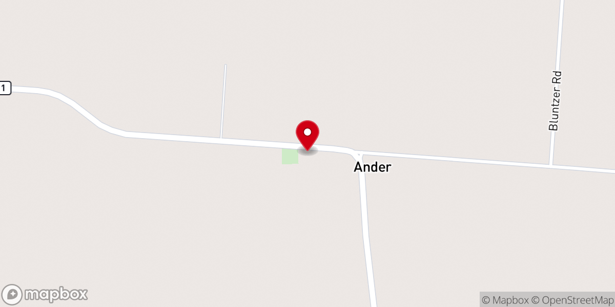 Map showing location of St. Peter's Lutheran Church