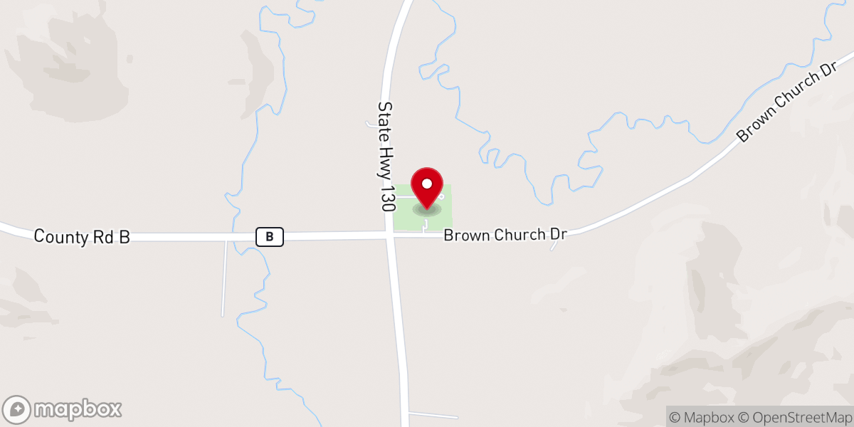 Map showing location of Brown Church