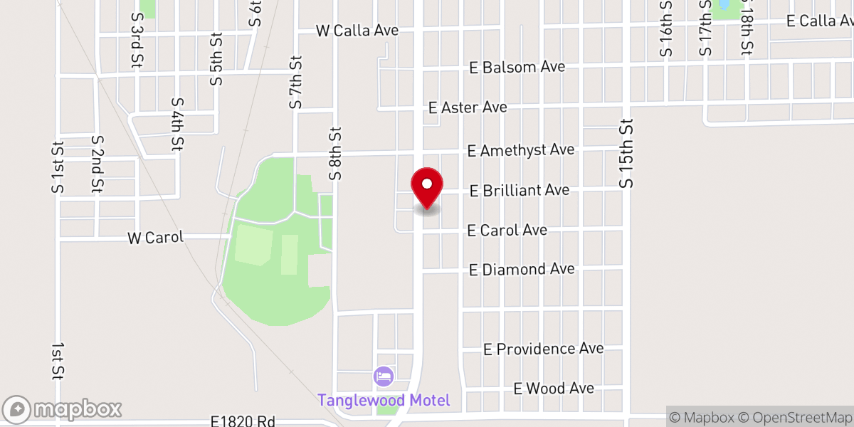Map showing location of Operation C.A.R.E. Ministries of Tillman County