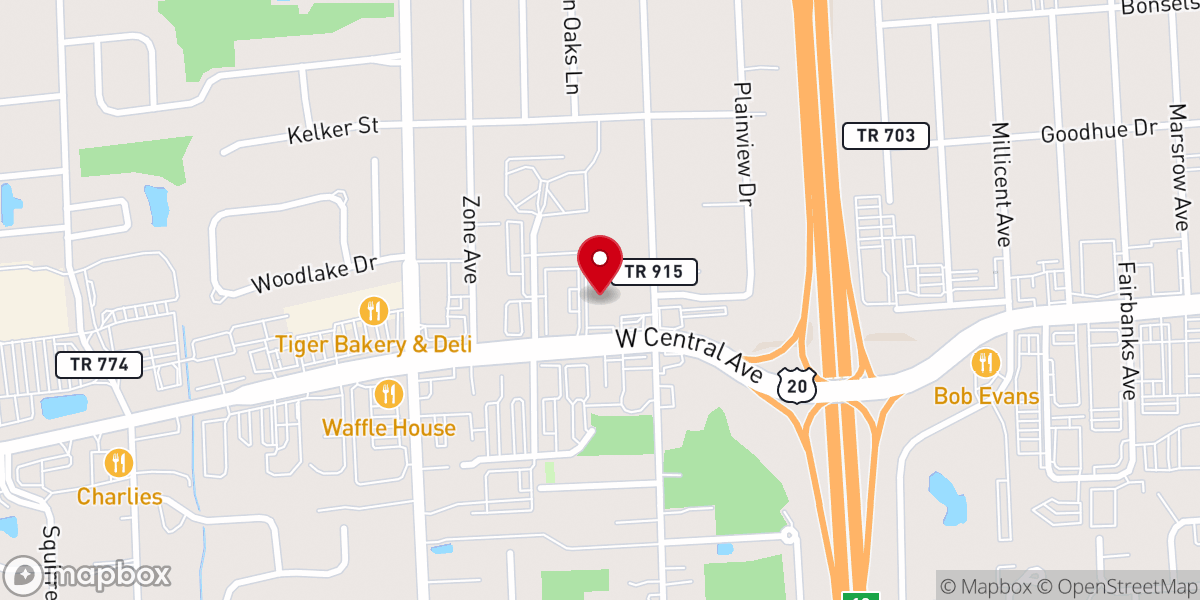 Map showing location of Harvest Christian Center