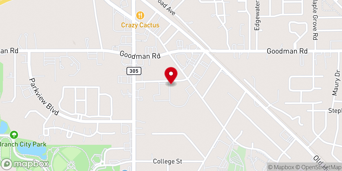 Map showing location of First Baptist Church Olive Branch