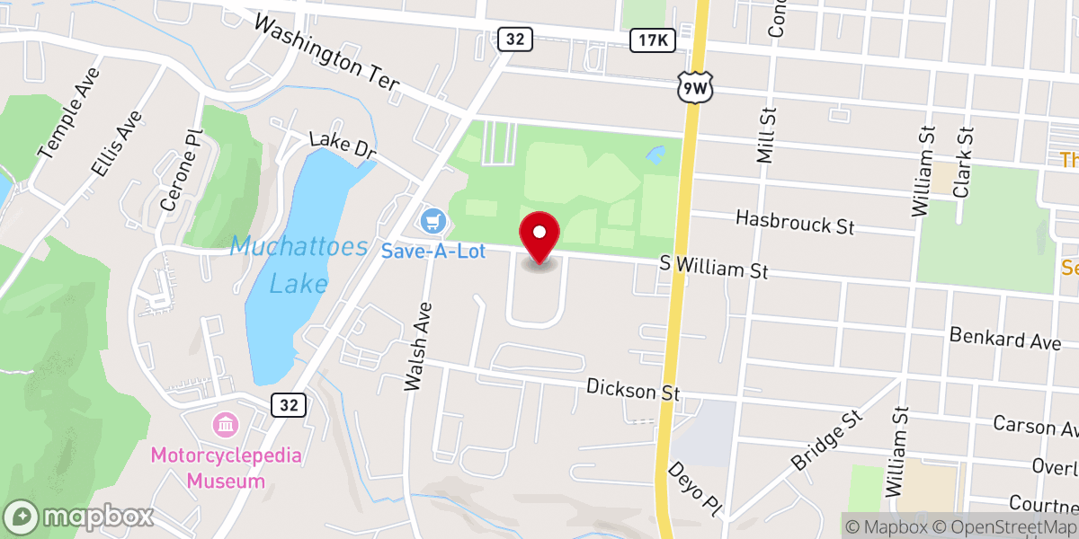 Map showing location of Newburgh Armory Unity Center