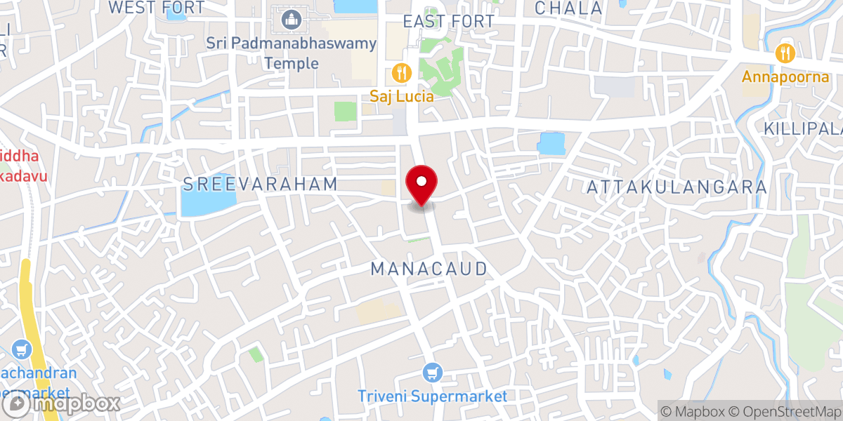 Map showing location of Manacaud Sahaya Matha Church