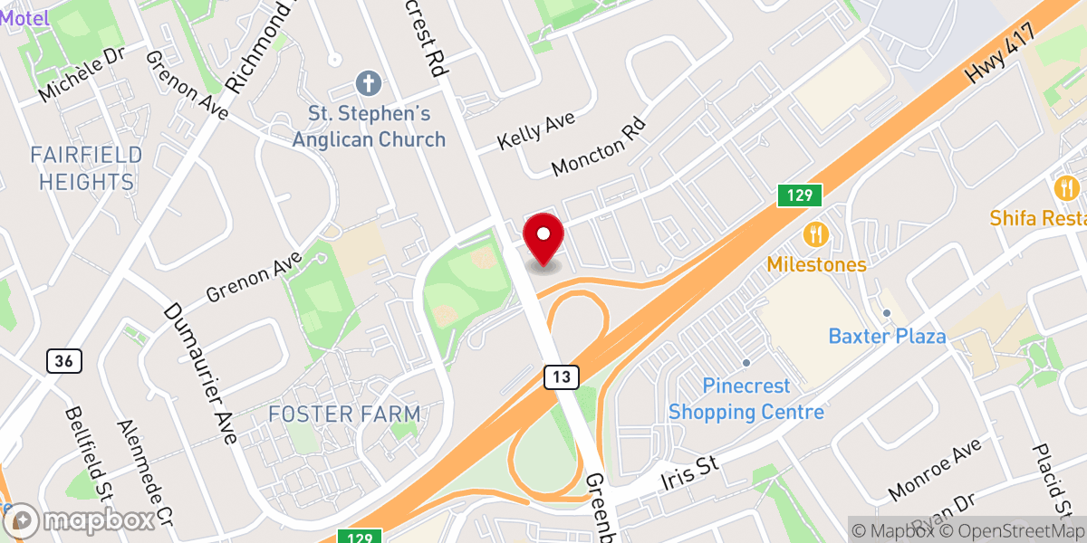 Map showing location of All Saints Evangelical Lutheran Church