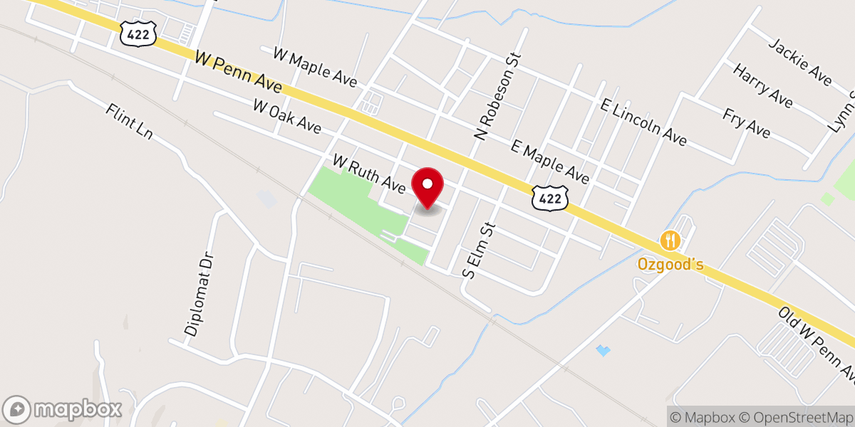 Map showing location of Conrad Weiser Food Pantry