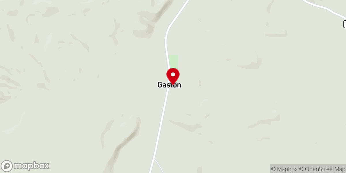 Map showing location of Gaston Community Church