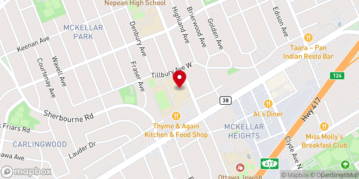 Map showing location of WestVillage Church Ottawa