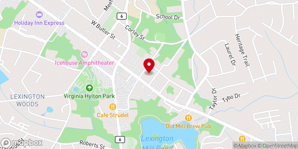 Map showing location of Lexington Baptist Church