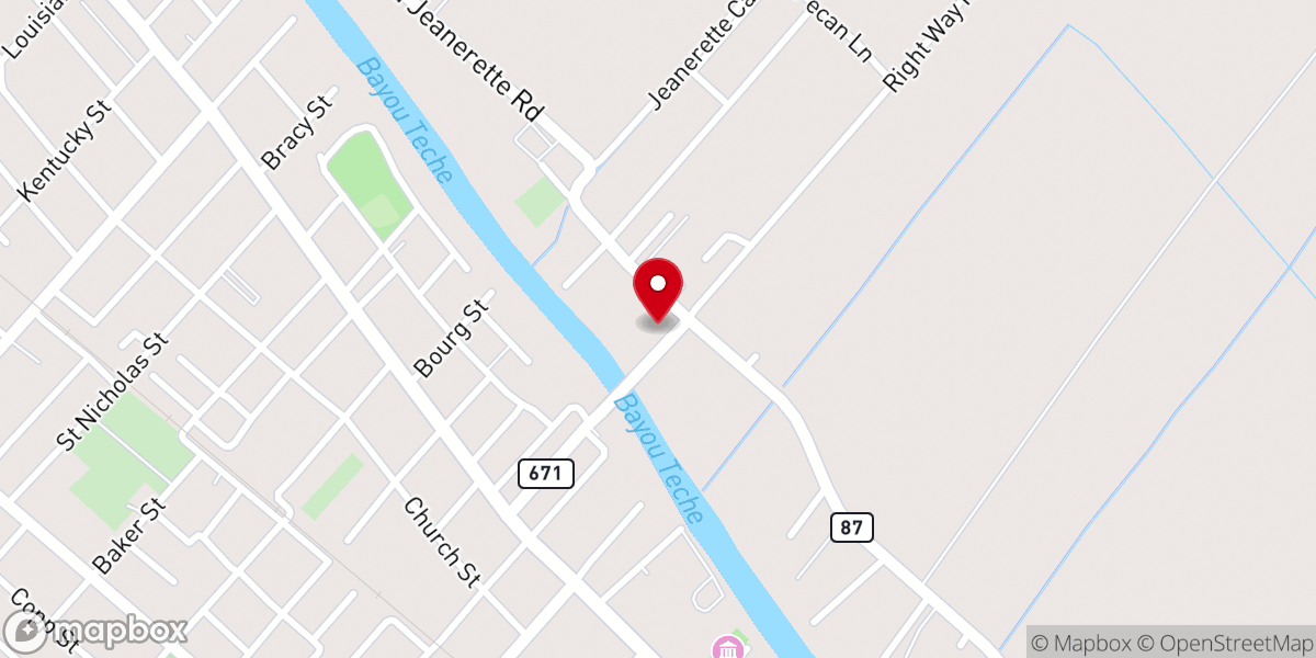 Map showing location of New Hope Baptist Church