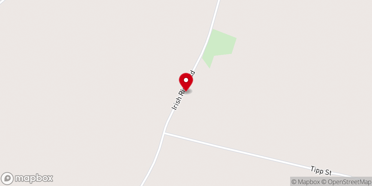Map showing location of Irish Ridge Church