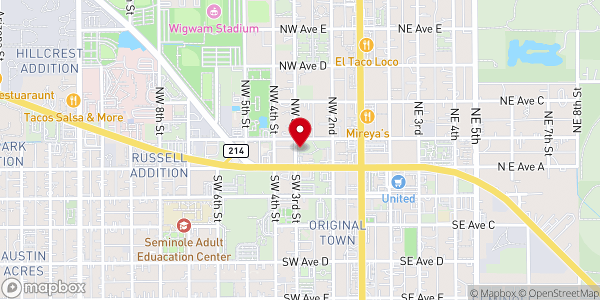 Map showing location of Grace Bible Church
