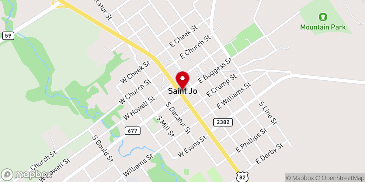 Map showing location of St Jo