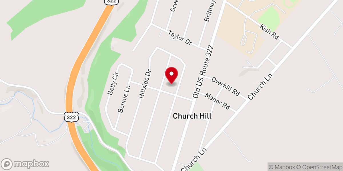 Map showing location of Church Hill United Methodist