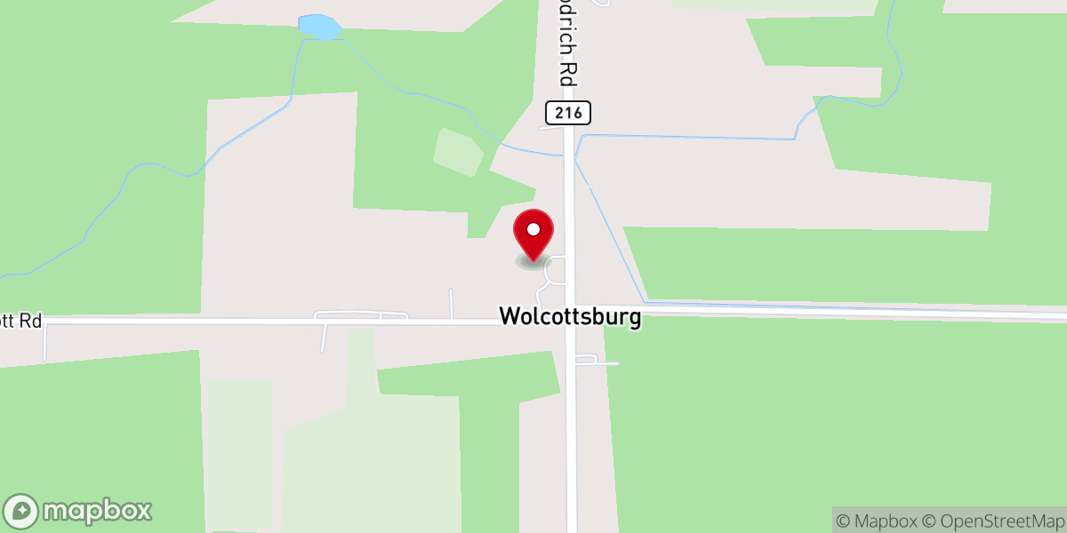 Map showing location of St. Paul Lutheran Church
