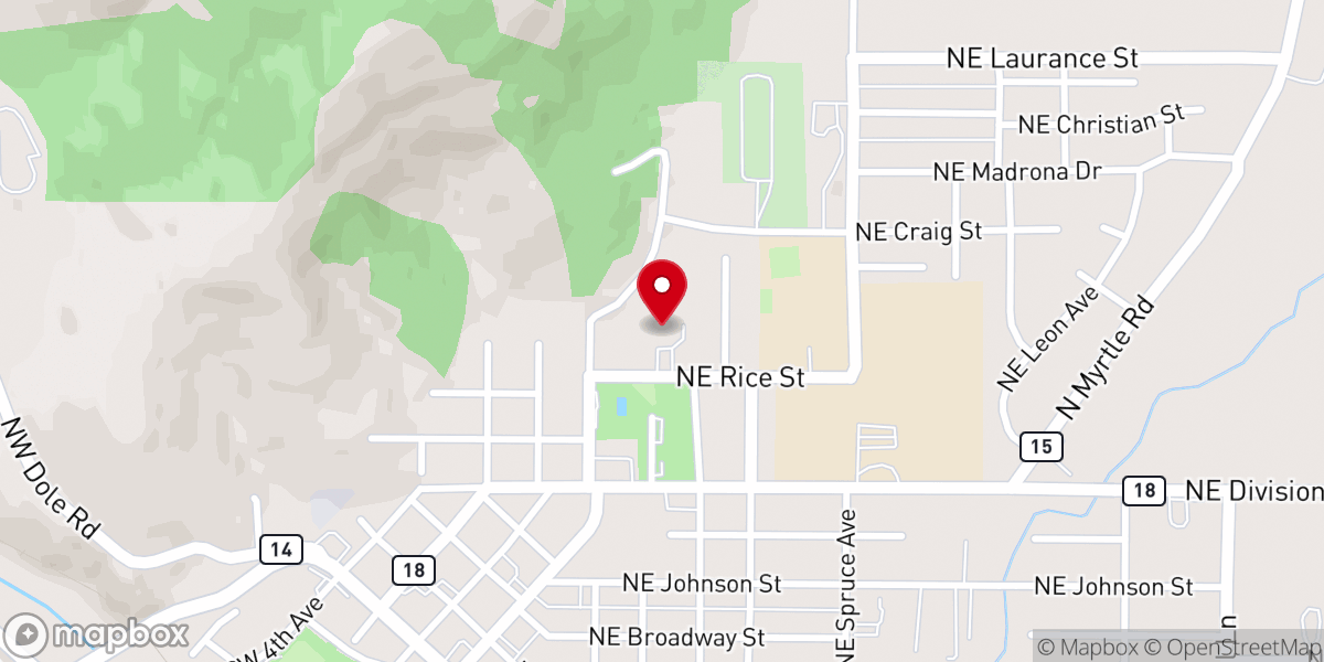Map showing location of Church of the Nazarene