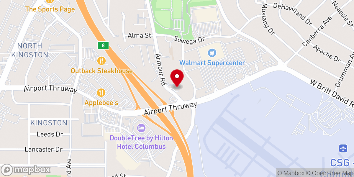 Map showing location of New Life Columbus