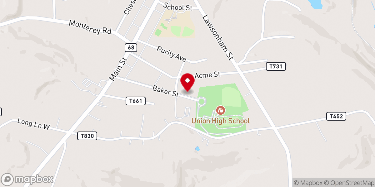 Map showing location of Baker Street Church of God