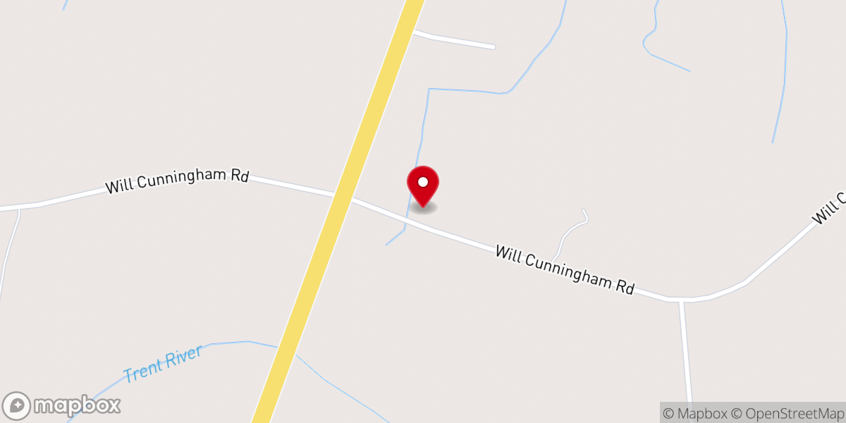 Map showing location of Unity FWB Church