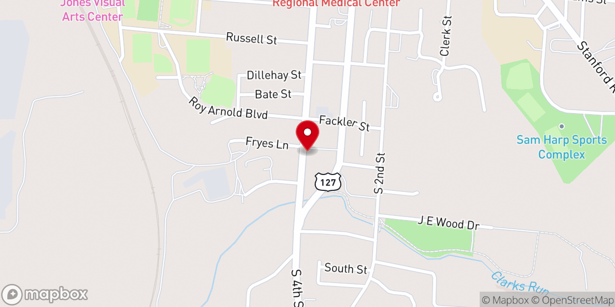 Map showing location of Danville Church of God