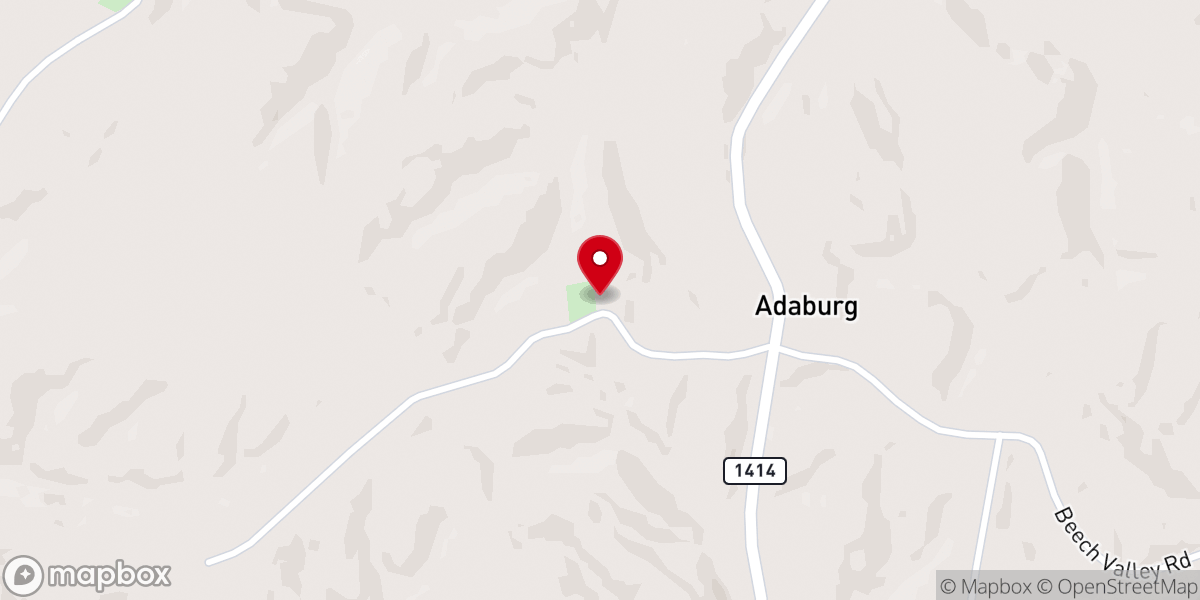 Map showing location of Adaburg Baptist Church