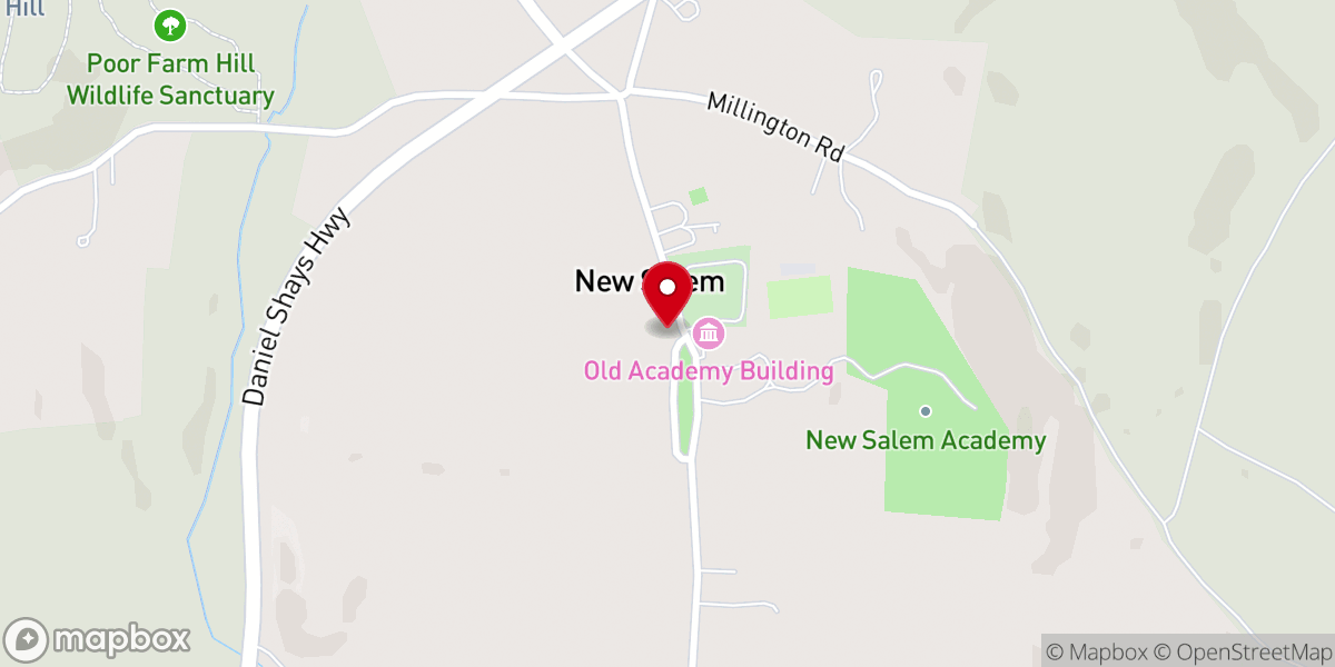 Map showing location of Central Congregational Church of New Salem