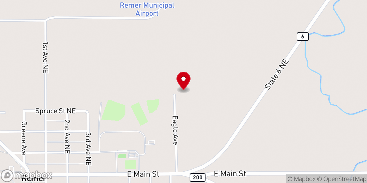 Map showing location of Northland Area Family Service Center