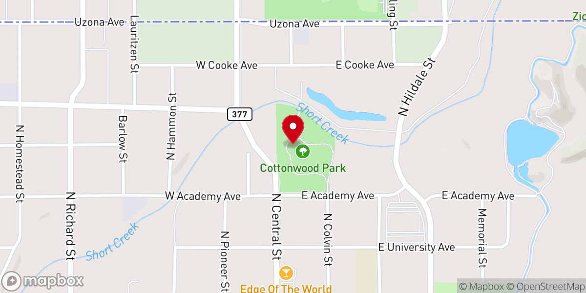 Map showing location of Cottonwood Park