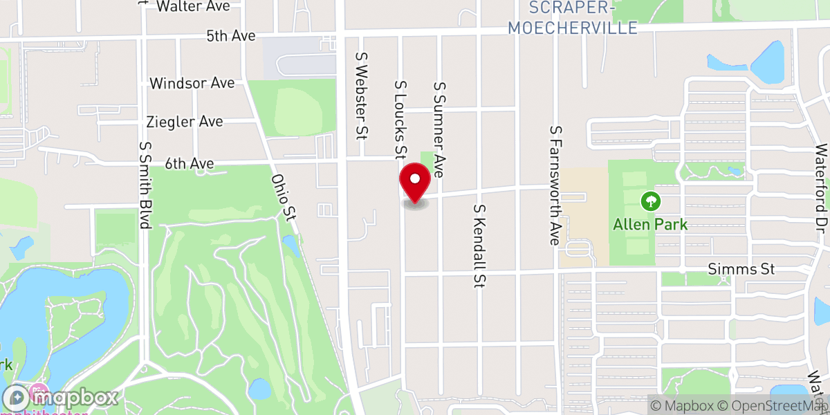 Map showing location of Fox River Baptist Church