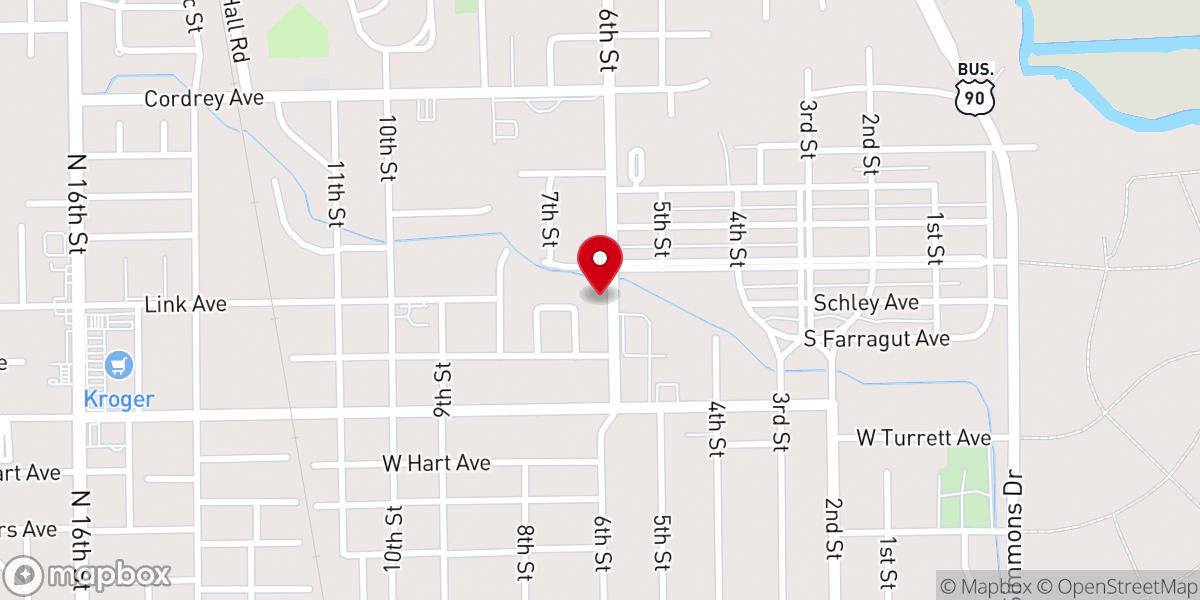 Map showing location of Sixth Street Community Church