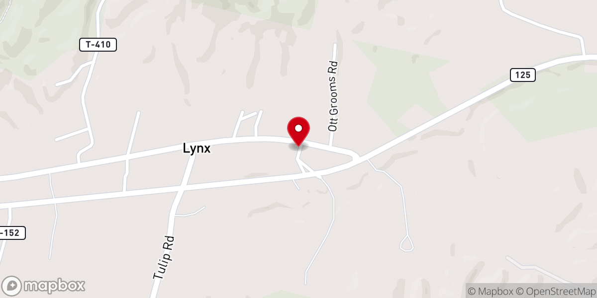 Map showing location of Cedar Grove Church