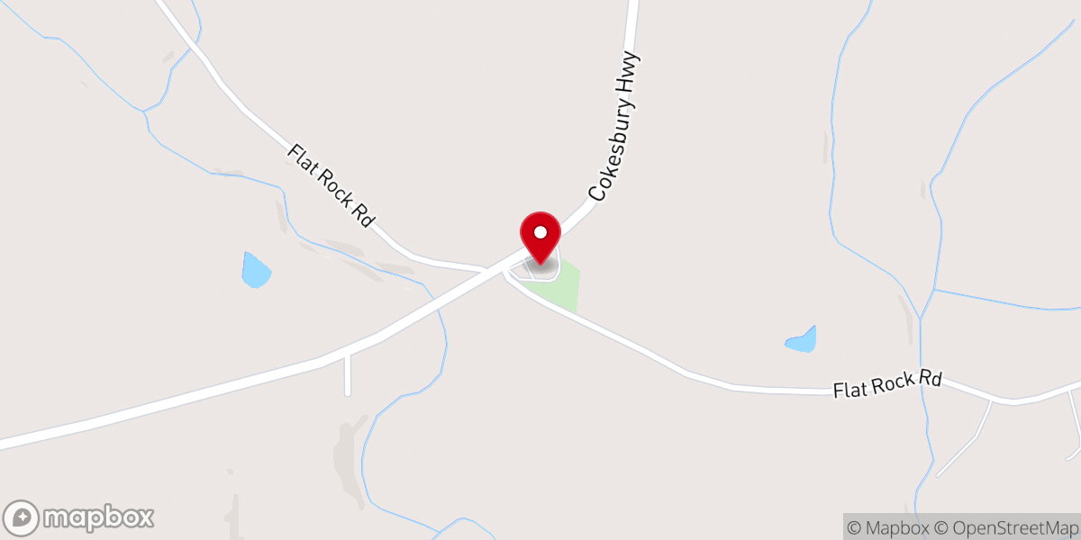 Map showing location of Flat Rock CME Church