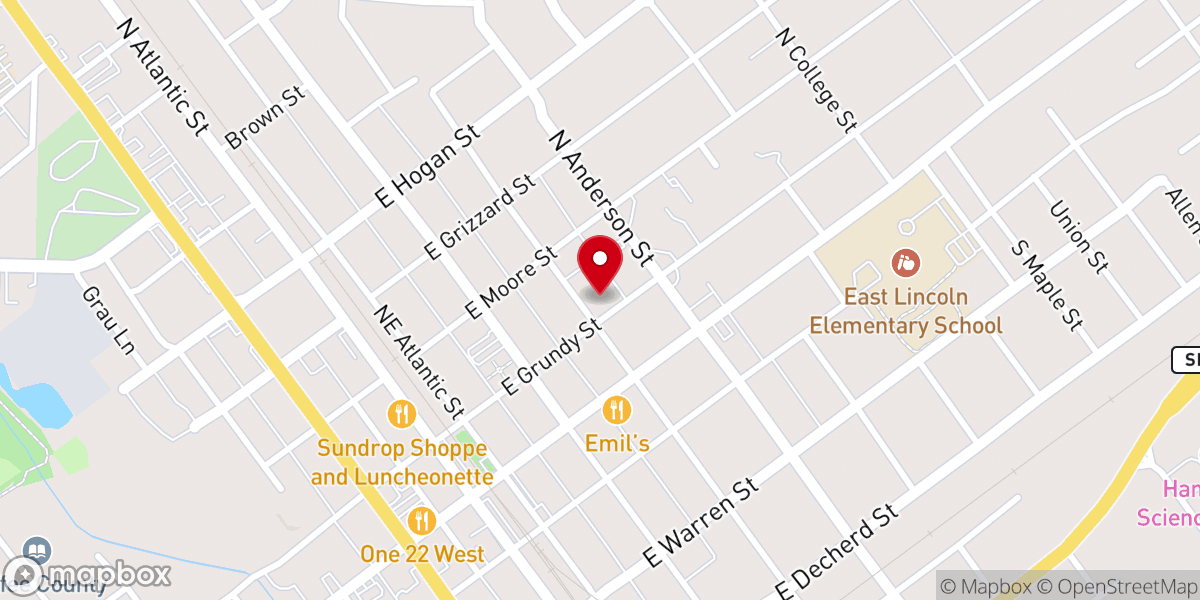 Map showing location of Grundy Street Church of Christ