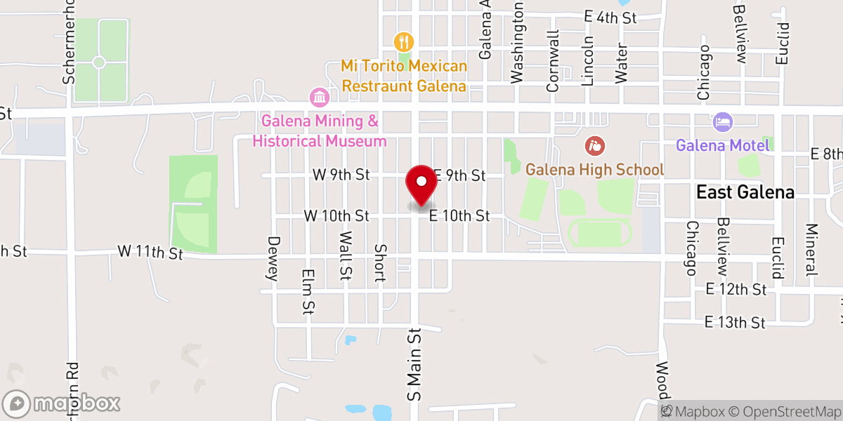 Map showing location of First Christian Church
