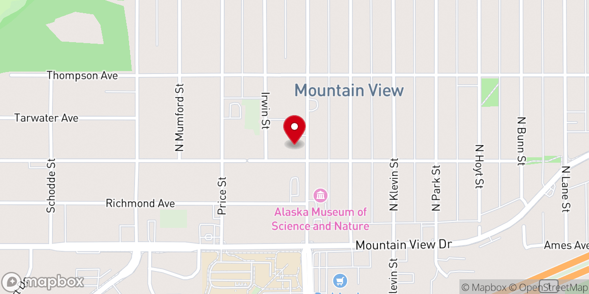 Map showing location of Mt View Baptist Church