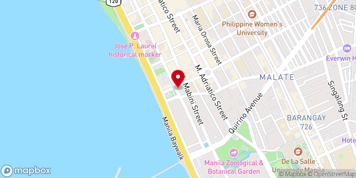 Map showing location of Our Lady of Remedies Parish - Malate Church (Archdiocese of Manila)