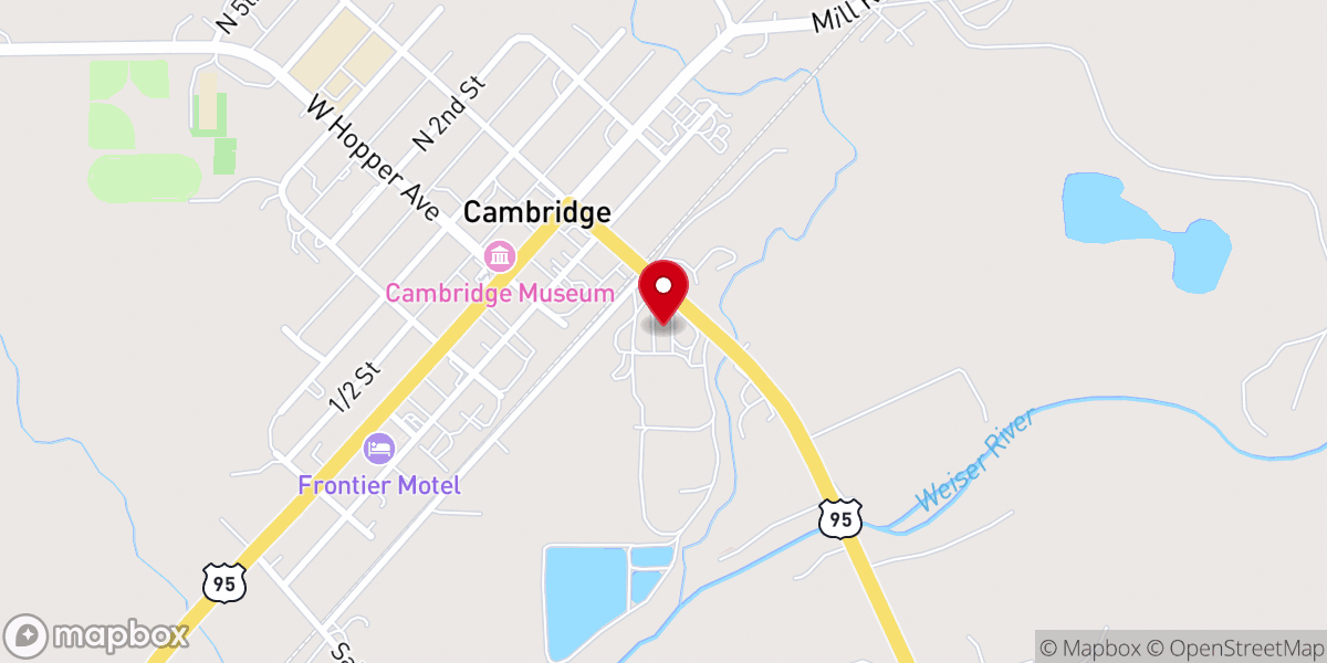 Map showing location of Rodeo Bible Camp