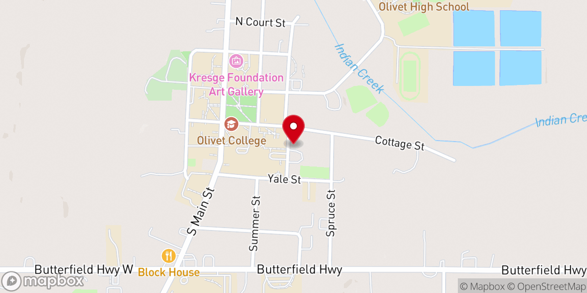 Map showing location of Olivet Public Works