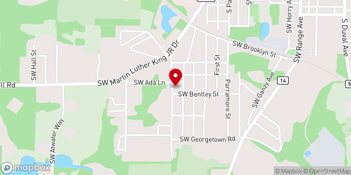 Map showing location of Saint James Missionary Baptist Church