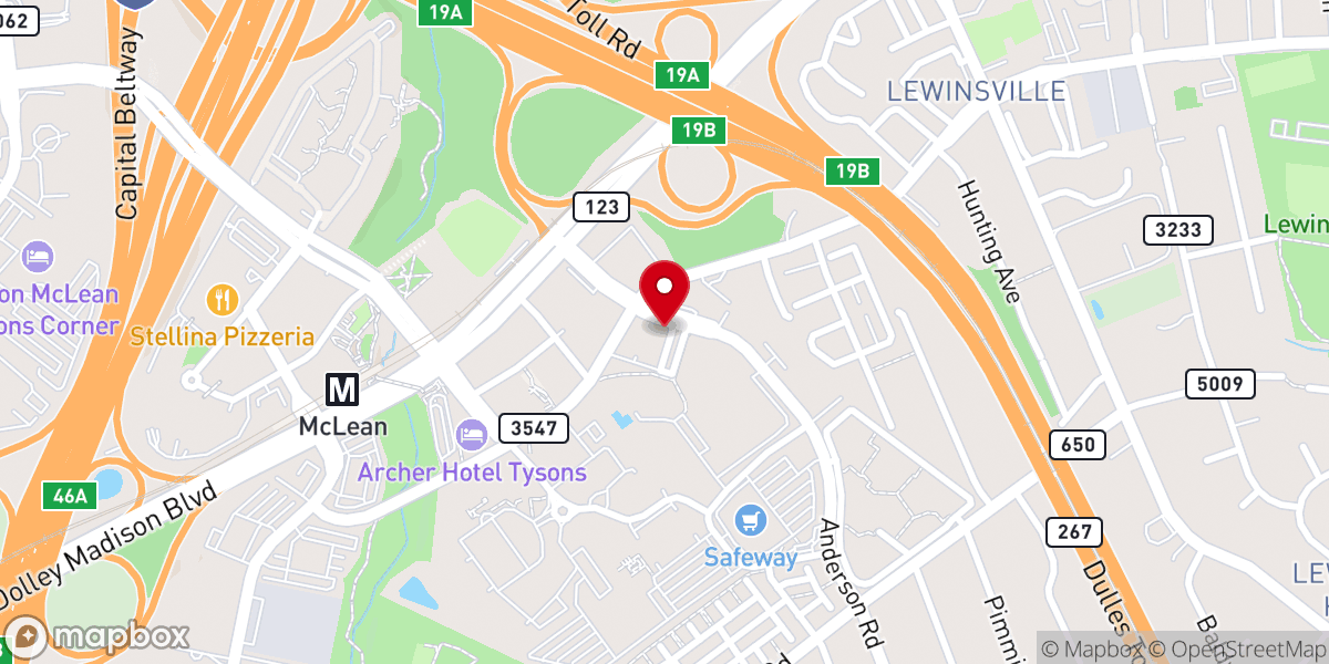 Map showing location of The Point at McLean