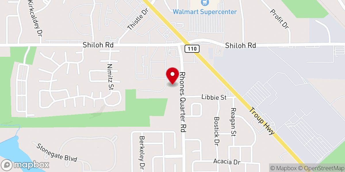 Map showing location of First Assembly of God Church
