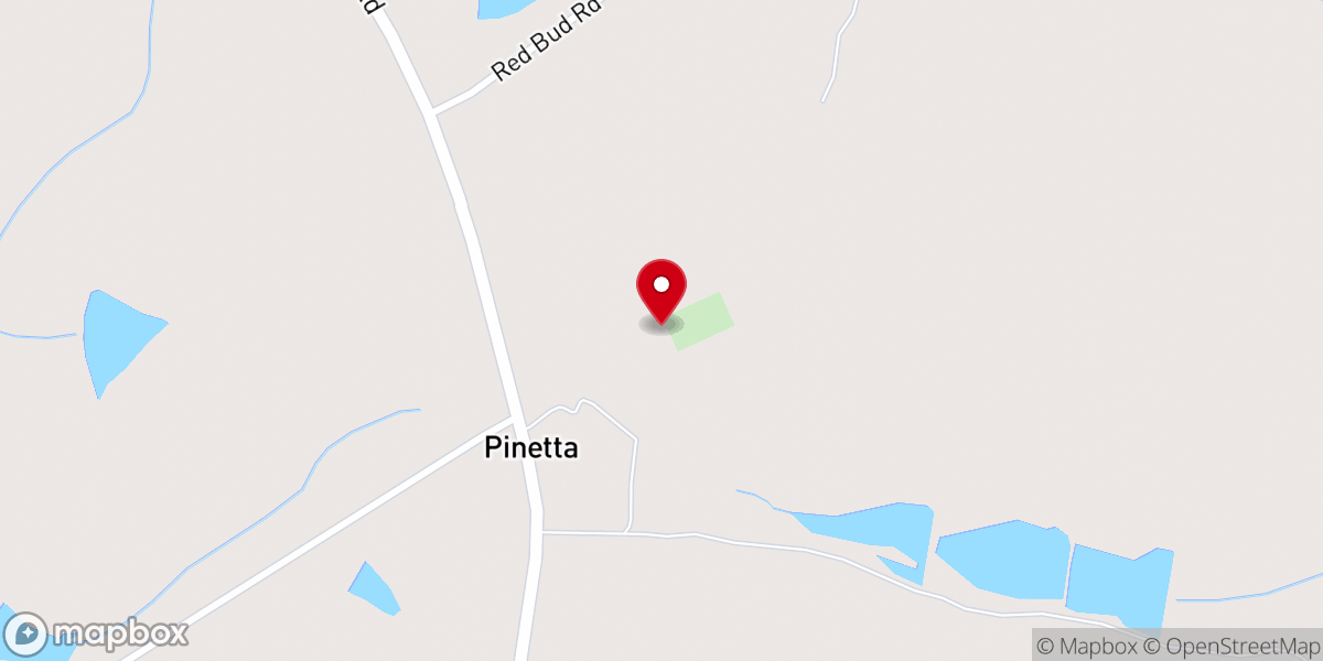 Map showing location of Piney Grove Church